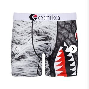 ETHICA MEN’S FEROCIOUS FACE COTTON BOXERS BLACK/WHITE/RED - L